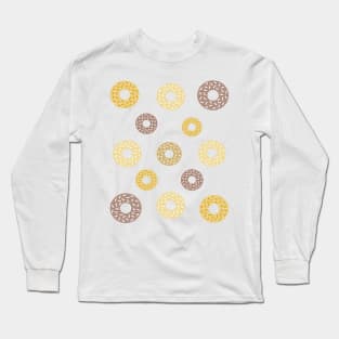 Donuts pattern - brown and beige. Long Sleeve T-Shirt